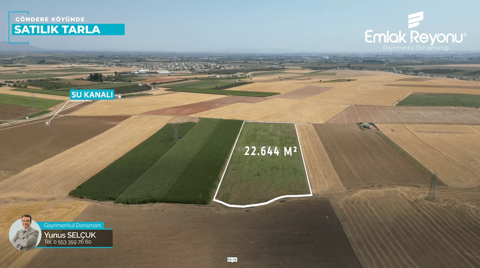 GÖNDERE' de 9 DÖNÜM SATILIK TARLA