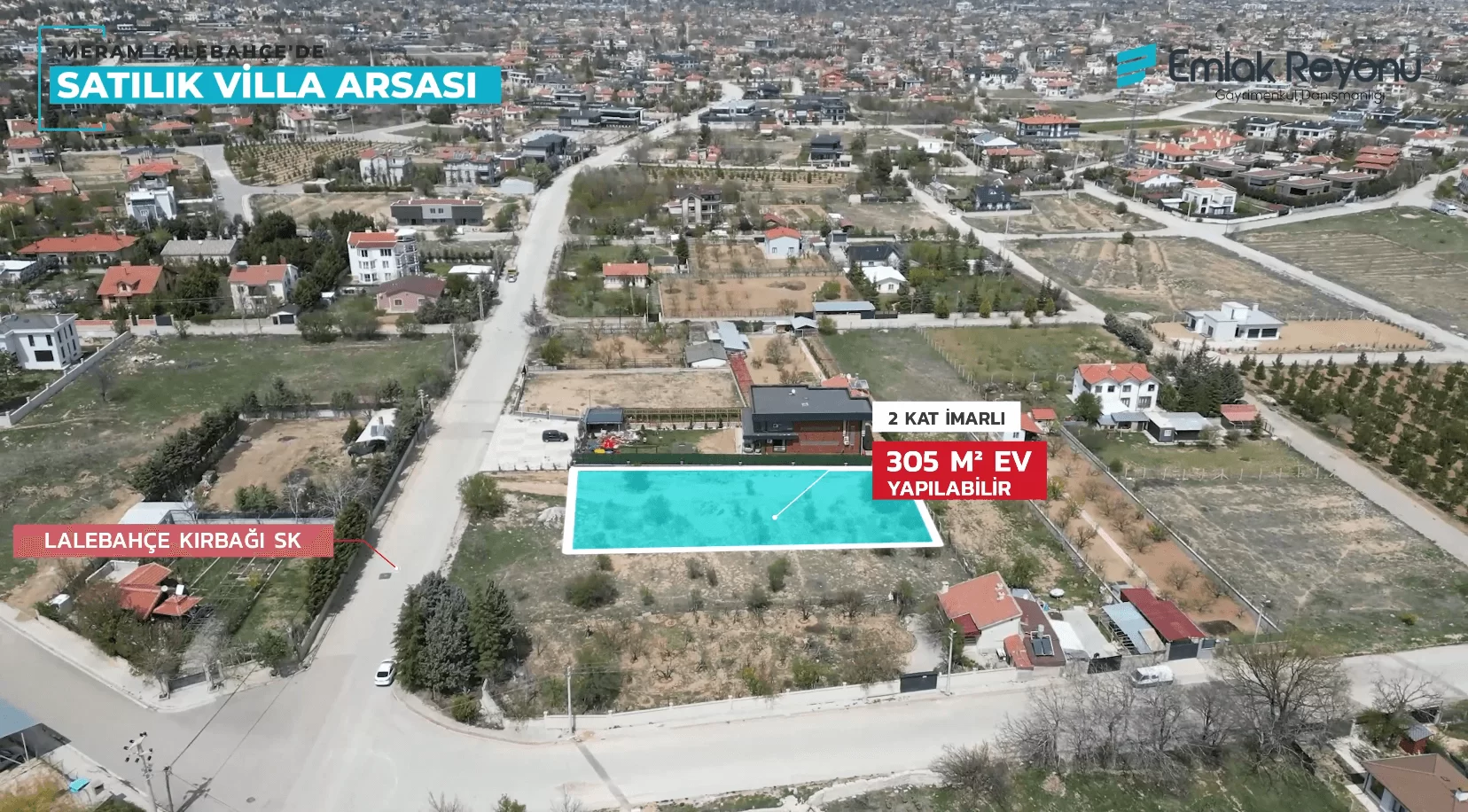 MERAM LALEBAHÇE'de VİLLA İMARLI SATILIK ARSA